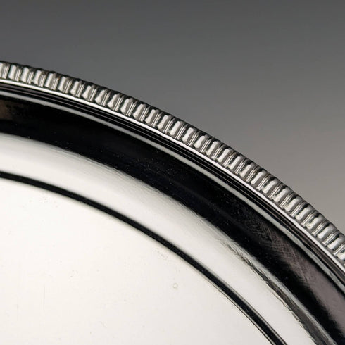 英国ヴィンテージ クロムプレート製 トレイ 機関車デザイン 直径30cm